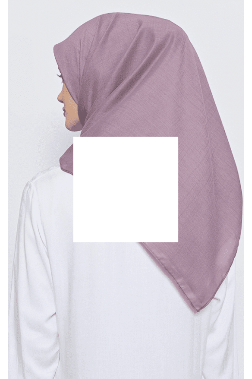 Hijab Segi Empat Voal Lily Jahit Tepi Dusty Purple